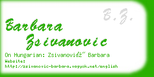 barbara zsivanovic business card